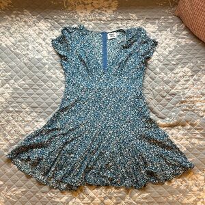 Blue and white v-neck sundress